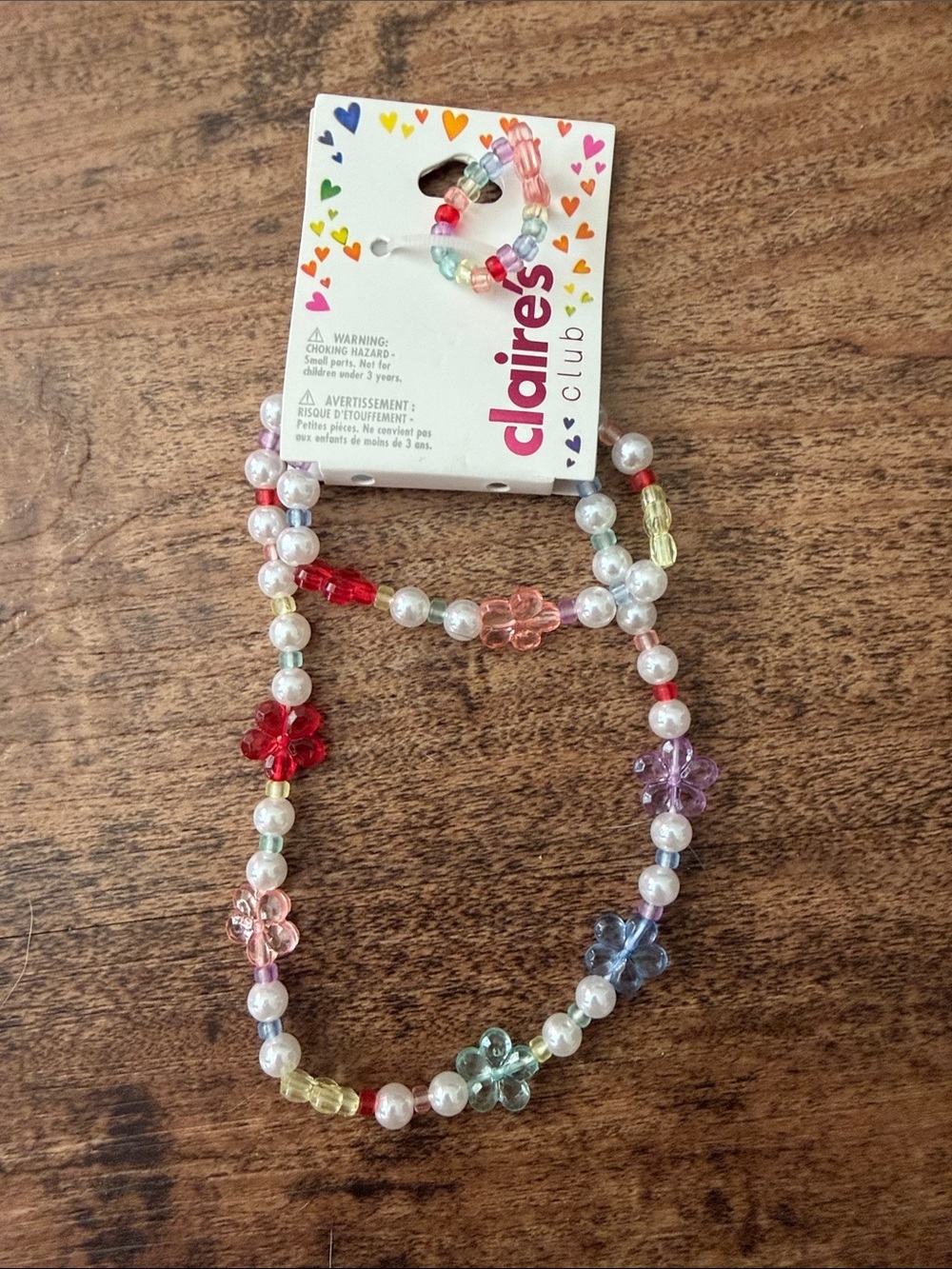 Claire's Pastel Multi-Color Flower & Pearl Bead Necklace